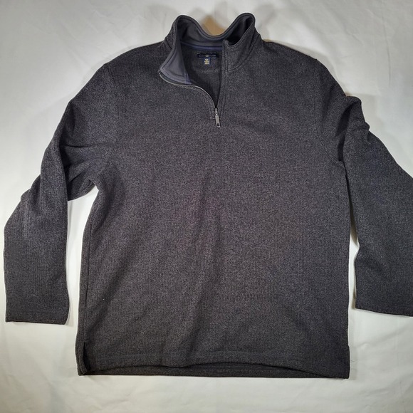 Club Room Men's 2XL Dark Gray 1/4 Zip Long Sleeve Fleece Pullover - Picture 3 of 7